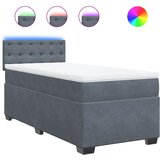 Box spring krevet s madracem tamnosivi 90x200 cm baršunasti | shoptok.hr