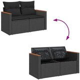  6-dijelni set vrtnih sofa s jastucima crni od poliratana bagrem | shoptok.hr