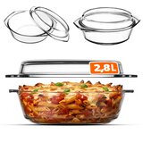 KADAX 2,8-litrski okrogel steklen pekač s pokrovom, (5000354173) | Shoptok.si