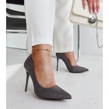 Gemre Dark grey stilettos with leather insole Amedie | ePonuda.com