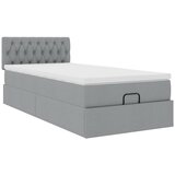  Otomanski okvir kreveta s madraca svijetlosivi 80x200cm tkanine | shoptok.hr