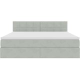  Postelja s shranjevanjem Svetlo siva 160 x 200 cm Žamet, (5000101182) | Shoptok.si