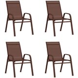 vidaXL Vrtni stoli 4 kosi rjav tekstil, (20660654) | Shoptok.si