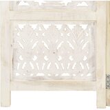 Sobna pregrada s 5 panela bijela 200x165 cm masivno drvo manga | shoptok.hr