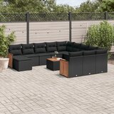 vidaXL 13-dijelni set vrtnih sofa s jastucima poliratan crni | shoptok.hr