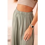Kesi Włoski Women's wide trousers with elastic waistband khaki | Eponuda.ba