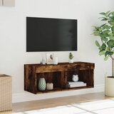 TV ormarić s LED svjetlima boja dimljenog hrasta 80x30x30 cm | Eponuda.com
