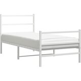 Metalni okvir kreveta s uzglavljem i podnožjem bijeli 90x190 cm | shoptok.hr