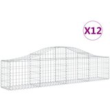  Lučne gabionske košare 12 kom 200x30x40/60 cm pocinčano željezo | shoptok.hr