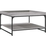 vidaXL Stolić za kavu siva boja hrasta 80x80x45 cm od drva i željeza | shoptok.hr