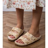 Gemre Beige crochet sandals with buckles on straps Firada | shoptok.hr