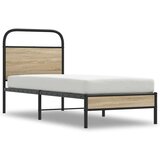 vidaXL Okvir kreveta bez madraca dimljena boja hrasta 75x190 cm drveni | shoptok.hr