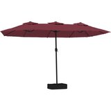  Dvostruki vrtni suncobran s LED svjetlima bordo 449 x 265 cm | shoptok.hr