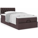 vidaXL Otomanski posteljni okvir z vzmetnico rjav 100x200 cm blago Cene