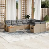  10-dijelni set vrtnih sofa s jastucima bež od poliratana Cijene