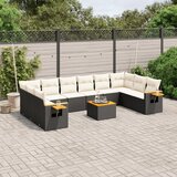  11-dijelni set vrtnih sofa od poliratana s jastucima crni | shoptok.hr