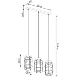  Sollux SL.1264 - Luster na sajli GOTTO 3xE27/15W/230V crna | Eponuda.com