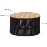 Kave Home Okrogla vrtna miza z mizno ploščo iz akacije ø 60 cm Dandara - | Shoptok.si