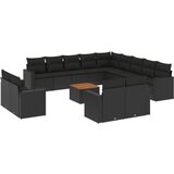  The Living Store Vrtna sedežna garnitura 14-delna z blazinami črn poli ratan - Vrtna Sedežna Garniture, (21461816) | Shoptok.si