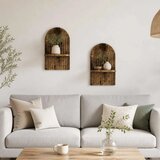  Zidna polica 2 kom. Dimljeni hrast 23 x 13 5 x 37 5 cm - Dimljeni hrast 23 cm | shoptok.hr