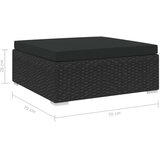 Modularni tabure s jastukom 1 kom od poliratana crni | shoptok.hr