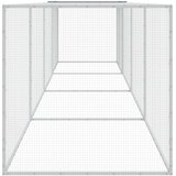 vidaXL Kokošnjak s streho svetlo sivo 403x98x90 cm pocinkano jeklo | Shoptok.si
