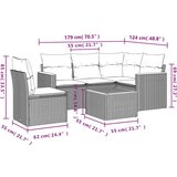  6-dijelni set vrtnih sofa od poliratana s jastucima sivi | shoptok.hr