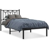 vidaXL Kovinski posteljni okvir z vzglavjem črn 75x190 cm | Shoptok.si