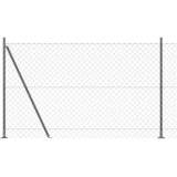 vidaXL Verižna ograja z 13 flanšnimi stebri 1.6x25 m Galvanizirano jeklo | Shoptok.si