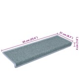  Prostirke za stepenice 15 kom 65x21x4 cm morsko plave pravokutne rubove | shoptok.hr