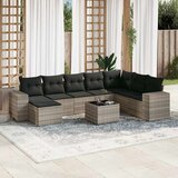  9-dijelni set vrtnih sofa od poliratana s jastucima svjetlosivi | shoptok.hr