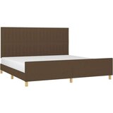  Posteljni okvir z vzglavjem temno rjav 200x200 cm blago, (20904941) | Shoptok.si