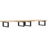  Zidna polica za umivaonik od čelika i masivnog bagremovog drva Smeđa 160 x 40 x 2 cm | Shoptok.si