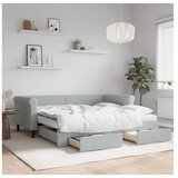 vidaXL Izvlečna dnevna postelja s predali svetlo siva 90x190 | Shoptok.si