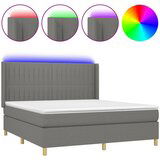  The Living Store Box spring postelja z vzmetnico LED temno siva 160x200 cm blago - Box Spring Postelja, (21499451) | Shoptok.si