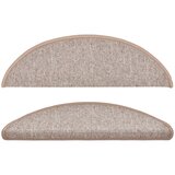  Prostirke za stepenice 15 kom 56x17x3 cm svijetlosmeđe poluokrugle | shoptok.hr