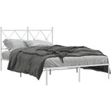 vidaXL Kovinski posteljni okvir z vzglavjem bel 120x200 cm | Shoptok.si