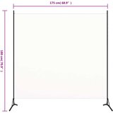 vidaXL Sobna pregrada s 1 panelom krem-bijela 175 x 180 cm | shoptok.hr