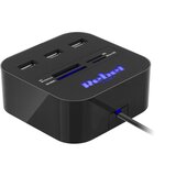 Rebel USB Hub 2.0 razdelnik sa 3 porta i čitačem memorijskih kartica KOM1020 | Eponuda.com