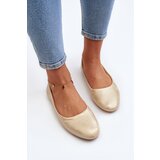 EVENTO PE1 Classic Leather Gold Ballerina Flats Stacee | Shoptok.si