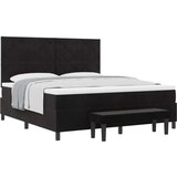Box spring krevet s madracem i klupom crni 180x200 cm baršun | shoptok.hr