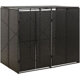  Spremište za 2 kante za smeće crno 140 x 80 x 117 cm poliratan | shoptok.hr