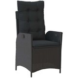  9-dijelni vrtni blagovaonski set s jastucima crni od poliratana | shoptok.hr