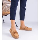 Gemre Brown women's eco-suede moccasins with a bow Sarina | Shoptok.si