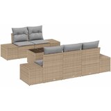  6-delni vrtni kavč set z blazinami Bež poli ratan | Shoptok.si