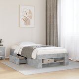 Maison Chic Posteljni okvir - Enojna postelja - Postelja za odrasle betonsko siv 90x200 cm inženirski les-J6450, (21776073) | Shoptok.si