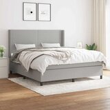  Krevet box spring s madracem svjetlosiva 160x200 cm tkanina | shoptok.hr