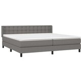  Box spring postelja z vzmetnico temno siva 200x200 cm blago, (20899171) | Shoptok.si