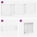  Vrata za pse s vratašcima 6 panela sklopiva 480 cm drvo topole Bijela 80 x 90 x 2 cm | Shoptok.si