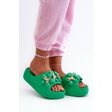 Boto Women's Foam Slides With Decorations On Thick Sole Green Bremavia | shoptok.hr
